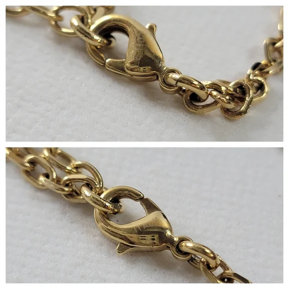 LOUIS VUITTON Pandanti Love Letters Necklace GP×Rhinestone×Silver - Picture 10 of 10